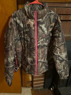Browning Women’s Camo Jacket Large Pink Lined Hunting Outdoor Coat